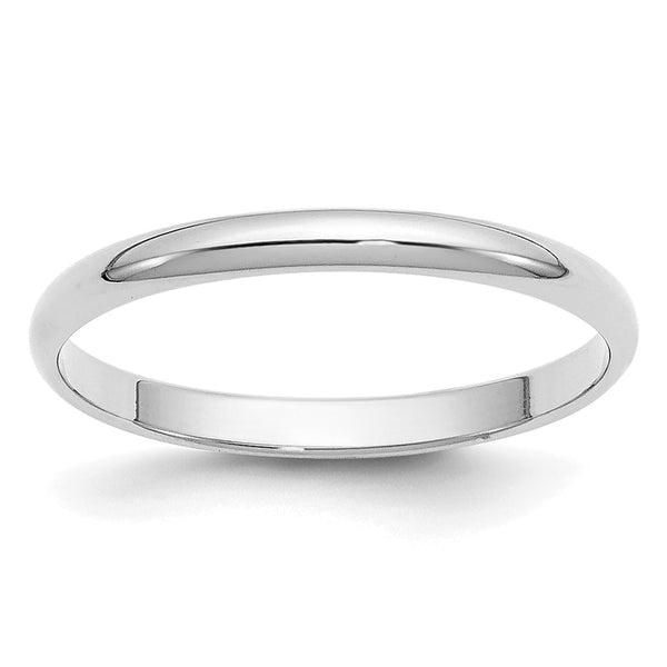 14KW 2mm Half-Round Wedding Band Size 8