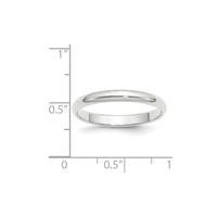 14KW 3mm Half-Round Wedding Band Size 10