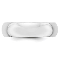 14KW 6mm Half-Round Wedding Band Size 9.5