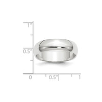 14KW 6mm Half-Round Wedding Band Size 9.5