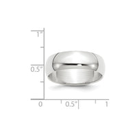 14KW 7mm Half-Round Wedding Band Size 10