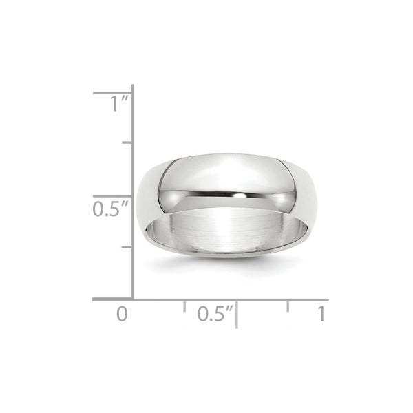 14KW 7mm Half-Round Wedding Band Size 10