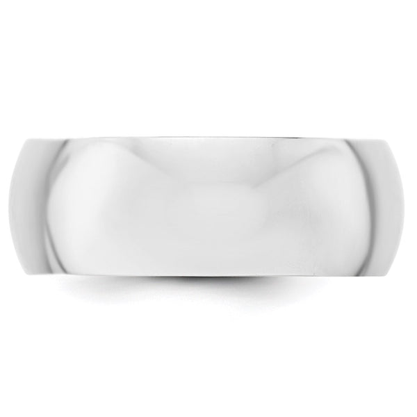 14KW 8mm Half-Round Wedding Band Size 9