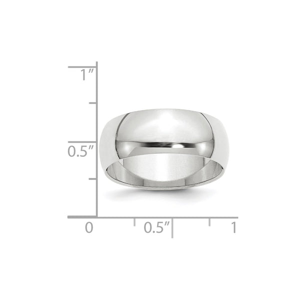 14KW 8mm Half-Round Wedding Band Size 6