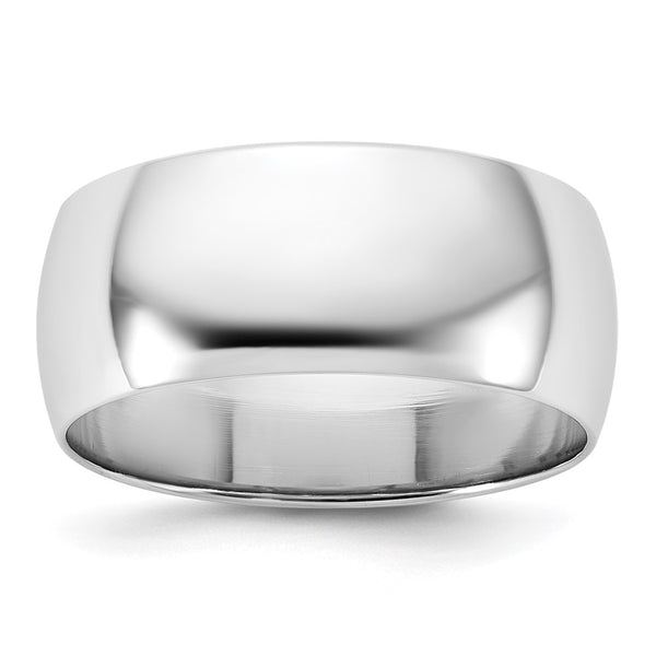 14KW 8mm Half-Round Wedding Band Size 4