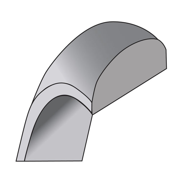Sterling Silver Rhodium-plated 10mm Half-Round Size 13 Band