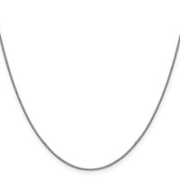 14k White Gold .9mm Box with Lobster Clasp Chain