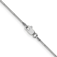 14k White Gold .9mm Box with Lobster Clasp Chain