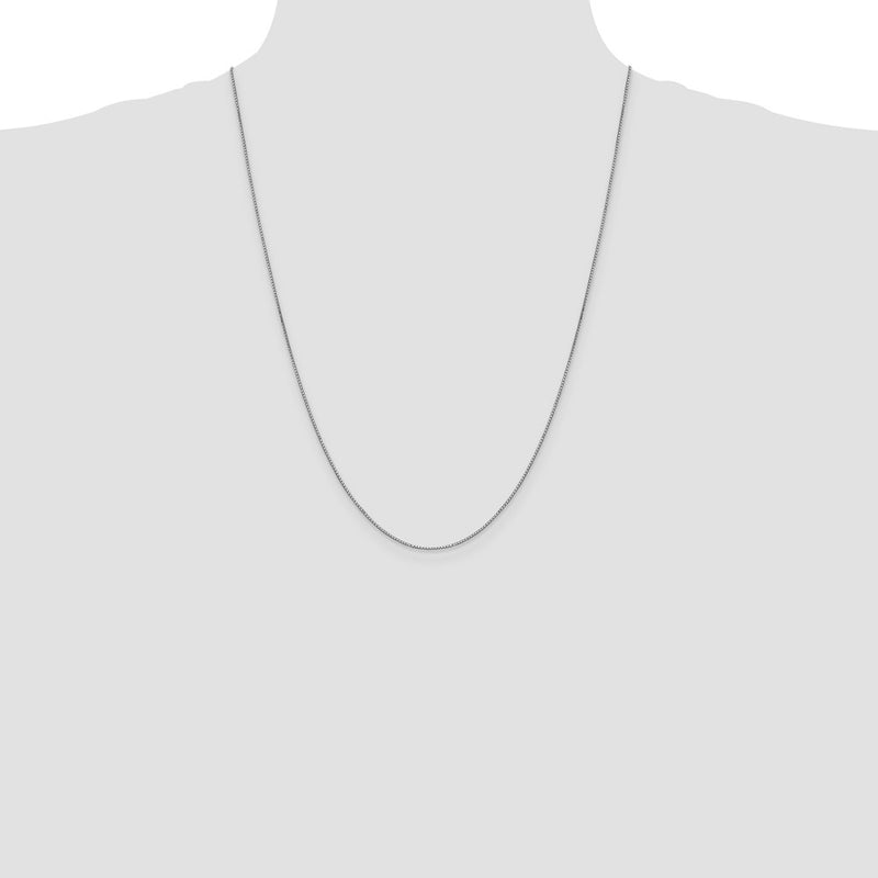 14k White Gold .9mm Box with Lobster Clasp Chain