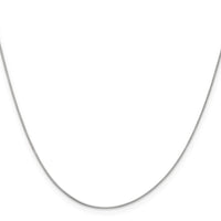 14k White Gold .5mm Box with Spring Ring Clasp Chain