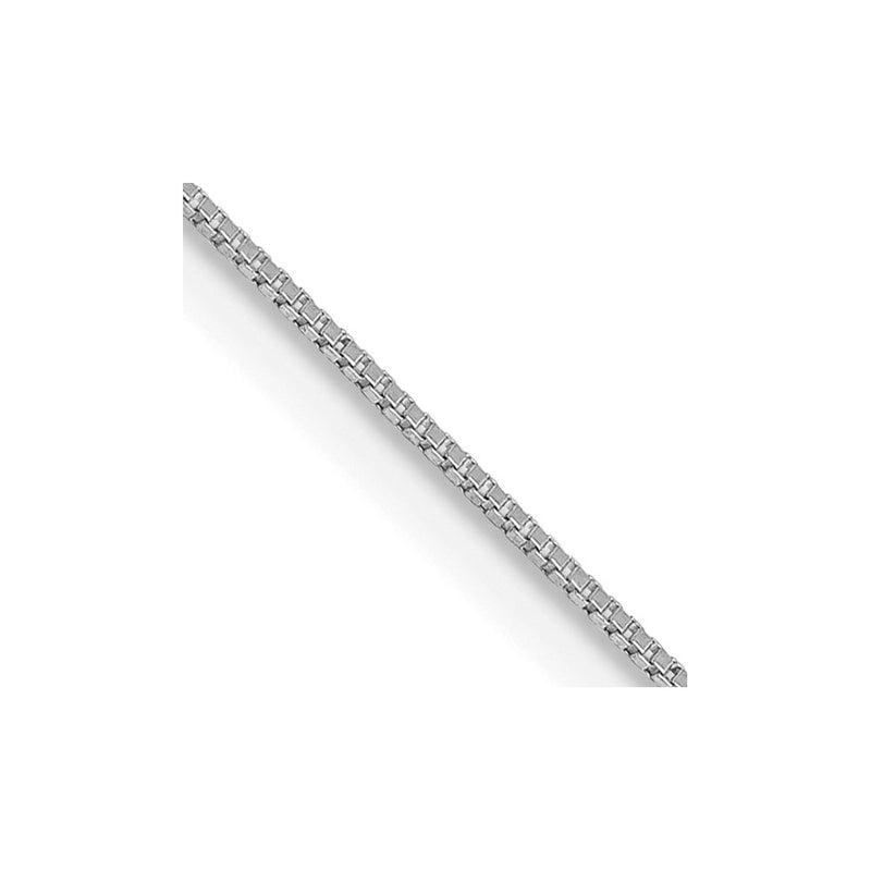 14k White Gold .5mm Box with Spring Ring Clasp Chain
