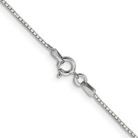 14k White Gold .9mm Box with Spring Ring Clasp Chain
