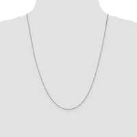 14k White Gold .9mm Box with Spring Ring Clasp Chain