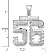 14kw Large Brushed Diamond-cut Number 56 Charm