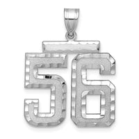 14kw Large Brushed Diamond-cut Number 56 Charm