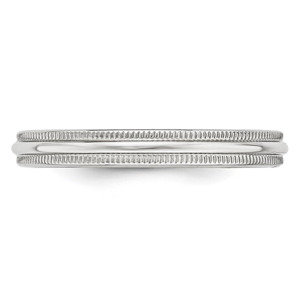 14KW 3mm Milgrain Half Round Band Size 10