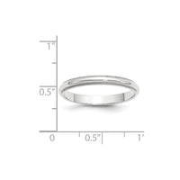 14KW 3mm Milgrain Half Round Band Size 9