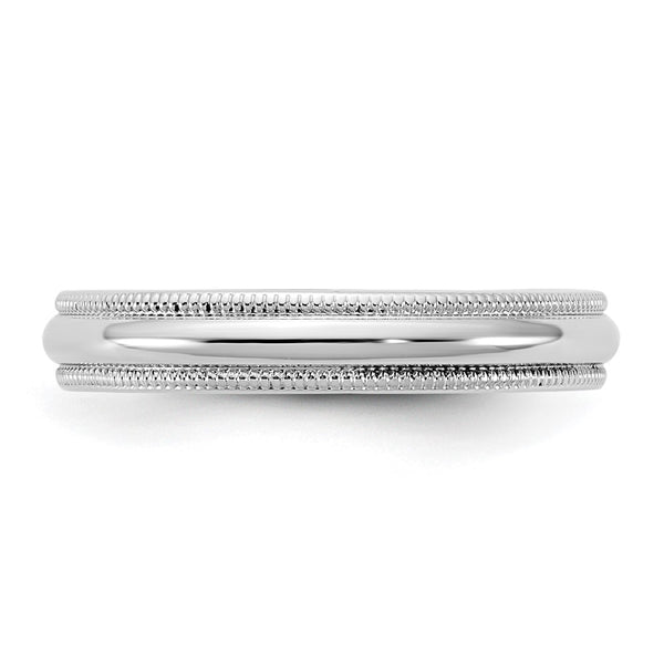 14KW 3.5mm Milgrain Half Round Band Size 13