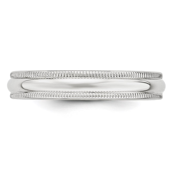 14KW 4mm Milgrain Half Round Band Size 10.5