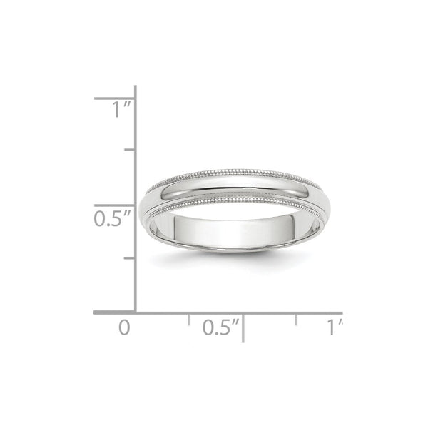 14KW 4mm Milgrain Half Round Band Size 6