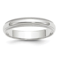 14KW 4mm Milgrain Half Round Band Size 5