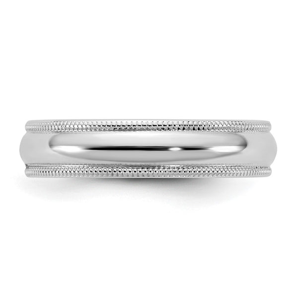 14KW 4.5mm Milgrain Half Round Band Size 13