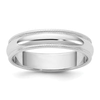 14KW 4.5mm Milgrain Half Round Band Size 8.5