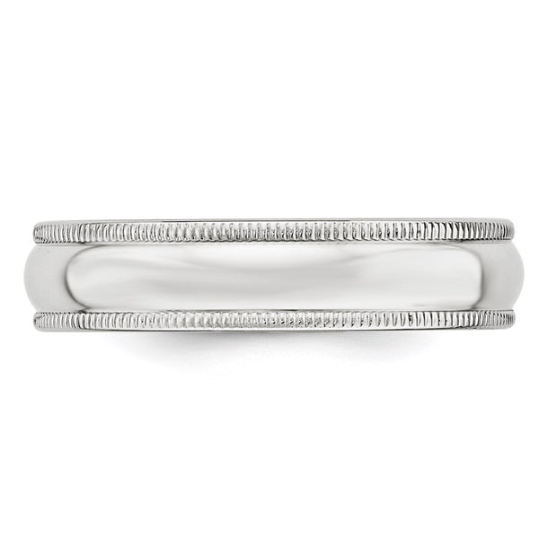 14KW 5mm Milgrain Half Round Band Size 5
