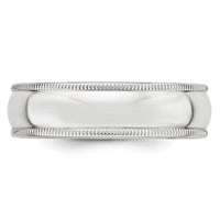 14KW 6mm Milgrain Half Round Band Size 12