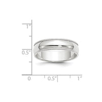 14KW 6mm Milgrain Half Round Band Size 4.5