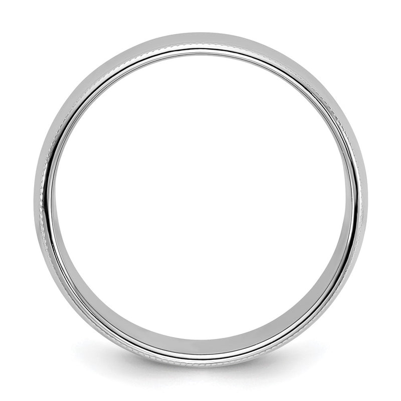 14KW 8mm Milgrain Half Round Band Size 13.5