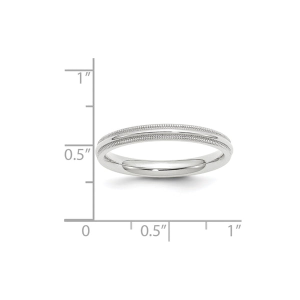 14KW 3mm Milgrain Comfort Fit Band Size 5