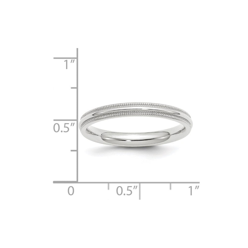14KW 3mm Milgrain Comfort Fit Band Size 5