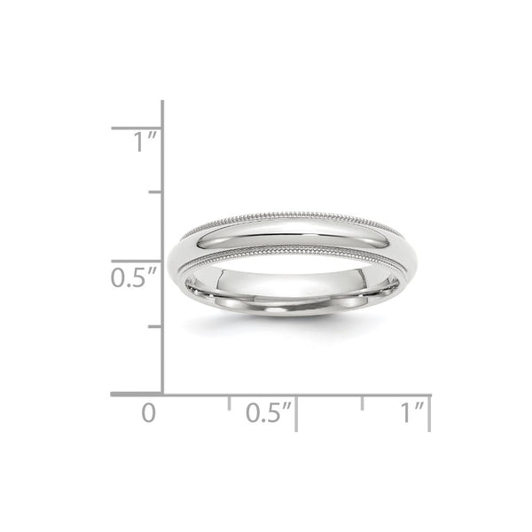 14KW 4mm Milgrain Comfort Fit Band Size 8