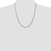 14k White Gold 2.5mm D/C Milano Rope Chain