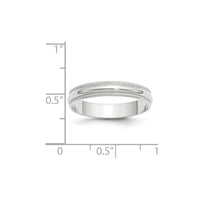 14KW 4mm LTW Milgrain Half Round Band Size 8