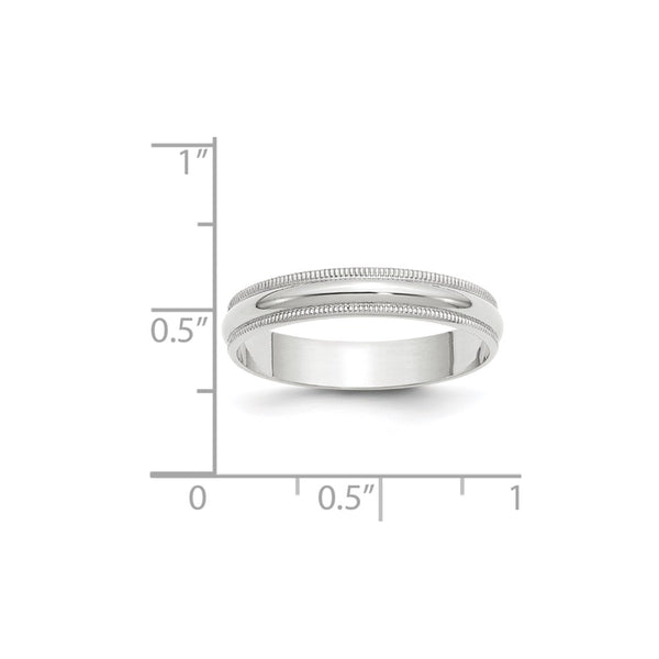 14KW 4mm LTW Milgrain Half Round Band Size 8