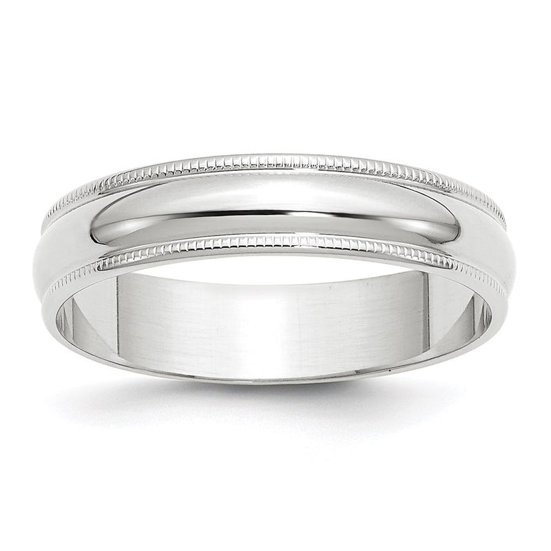 14KW 5mm LTW Milgrain Half Round Band Size 13