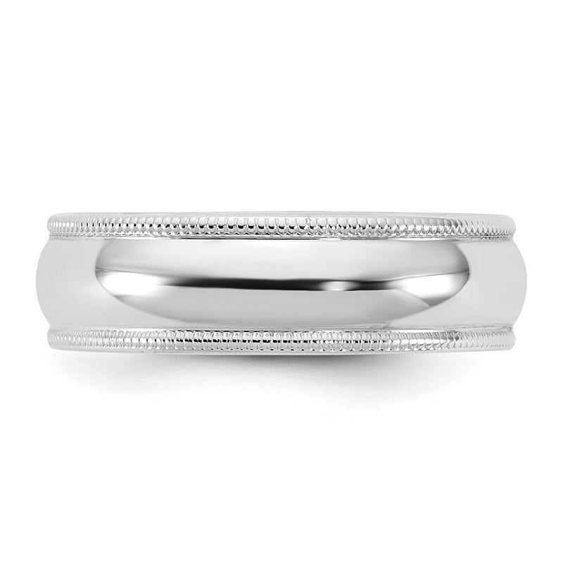 14KW 5.5mm LTW Milgrain Half Round Band Size 12.5