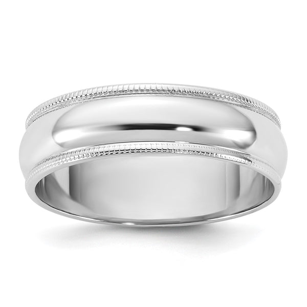 14KW 5.5mm LTW Milgrain Half Round Band Size 4.5