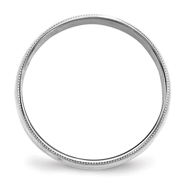 14KW 6mm LTW Milgrain Half Round Band Size 7.5
