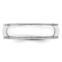 14KW 6mm LTW Milgrain Half Round Band Size 7.5