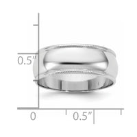 14KW 7mm LTW Milgrain Half Round Band Size 4.5