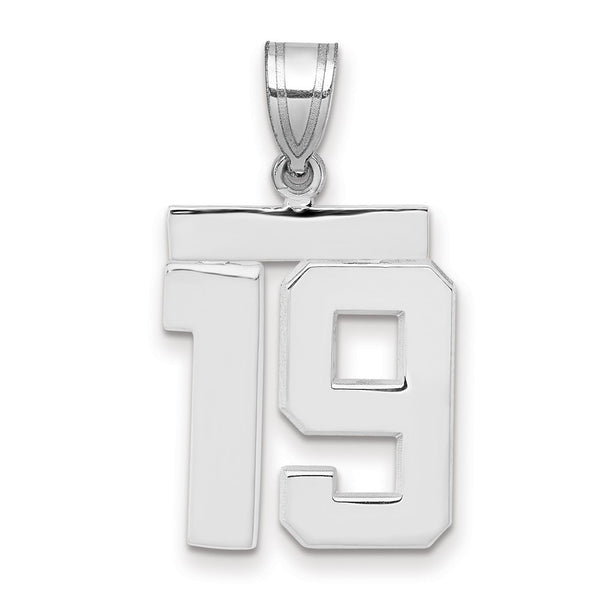 14kw Medium Polished Number 19 Charm