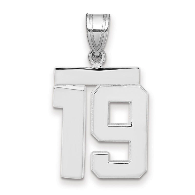 14kw Medium Polished Number 19 Charm