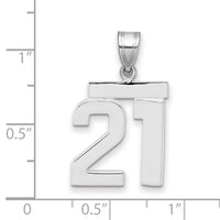 14kw Medium Polished Number 21 Charm