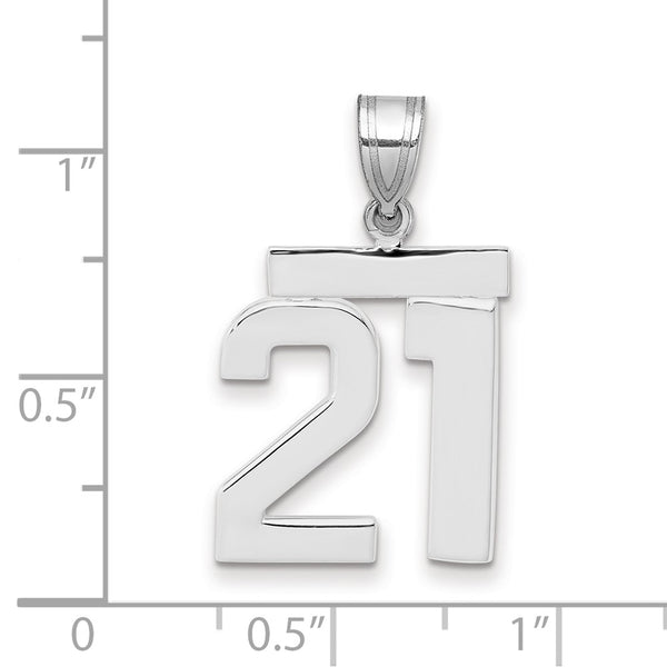 14kw Medium Polished Number 21 Charm