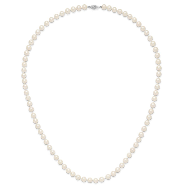 14k WG 7-8mm White Freshwater Cultured Pearl 24in Necklace