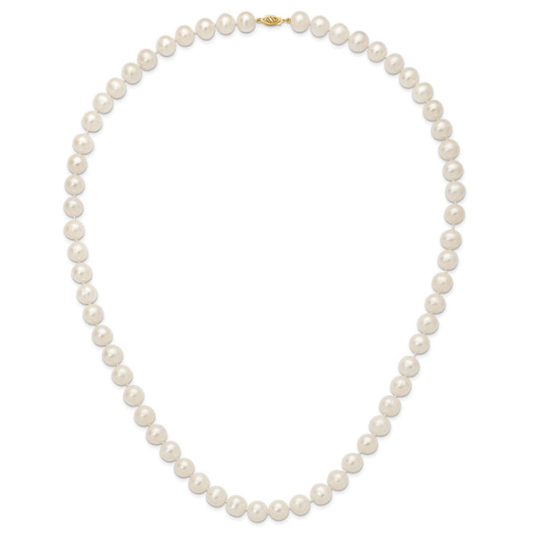 14k 11-12mm White Near Round Freshwater Cultured Pearl Necklace