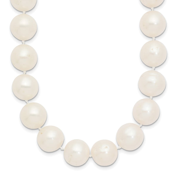 14k 11-12mm White Near Round Freshwater Cultured Pearl Necklace